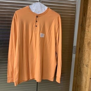 SADDLEBRED - Comfort Flex. XL. Long sleeve Henley 3 button Orange New
